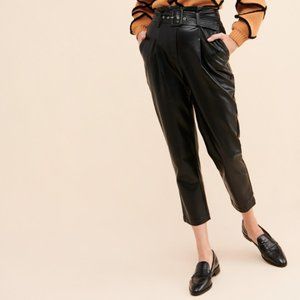 J.O.A. | Faux Leather Tapered Trouser Pants XS